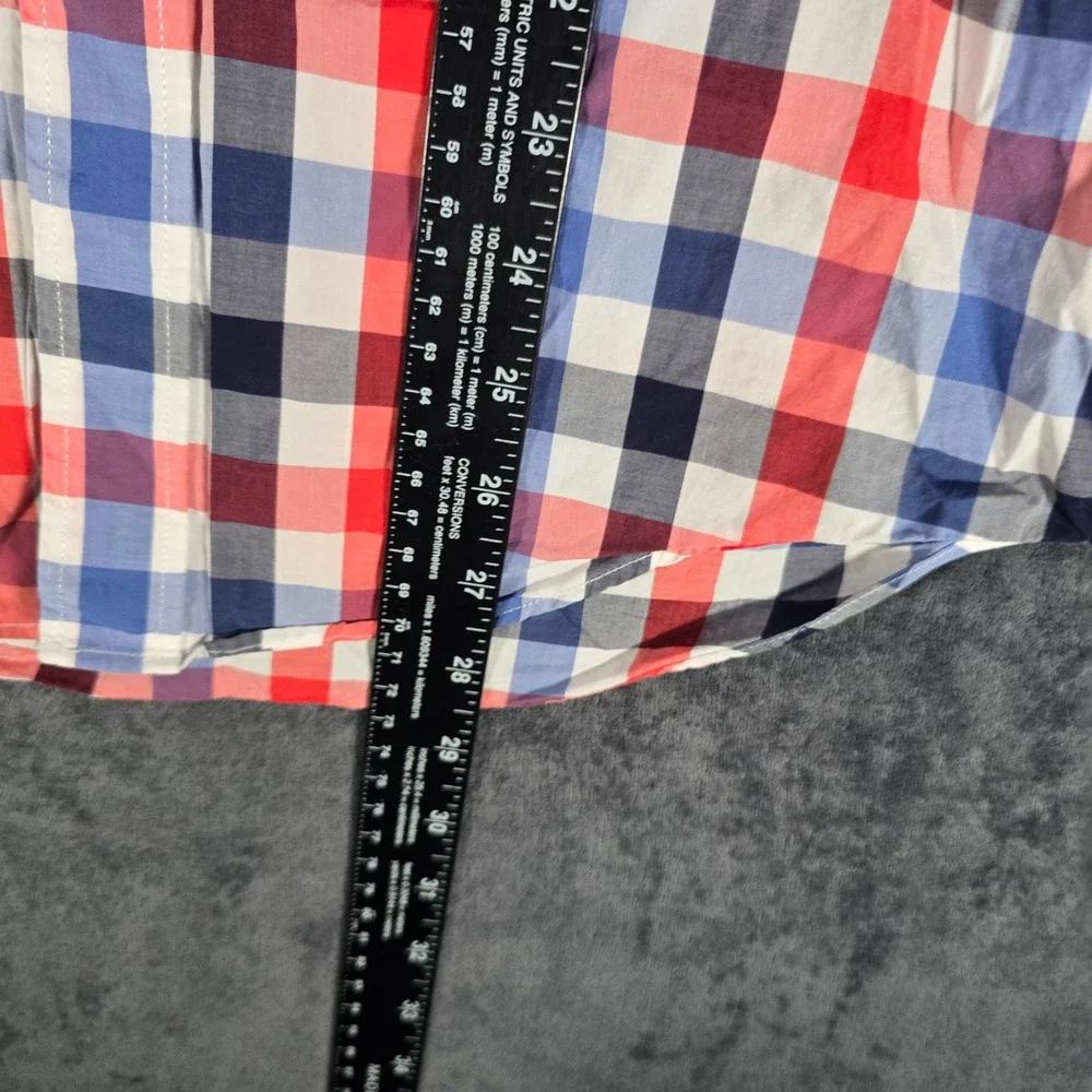 J. Crew Lightweight Shirt Red Blue‎ Plaid Button Down Long Sleeve Mens XS